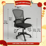 Ghế Xoay Văn Phòng Lưng Lưới - Tay Vịn Điều Chỉnh 2 Chiều Nâng Hạ, Thiết Kế Công Thái Học, Lưới Đàn Hồi Thoáng Khí — ảnh 7