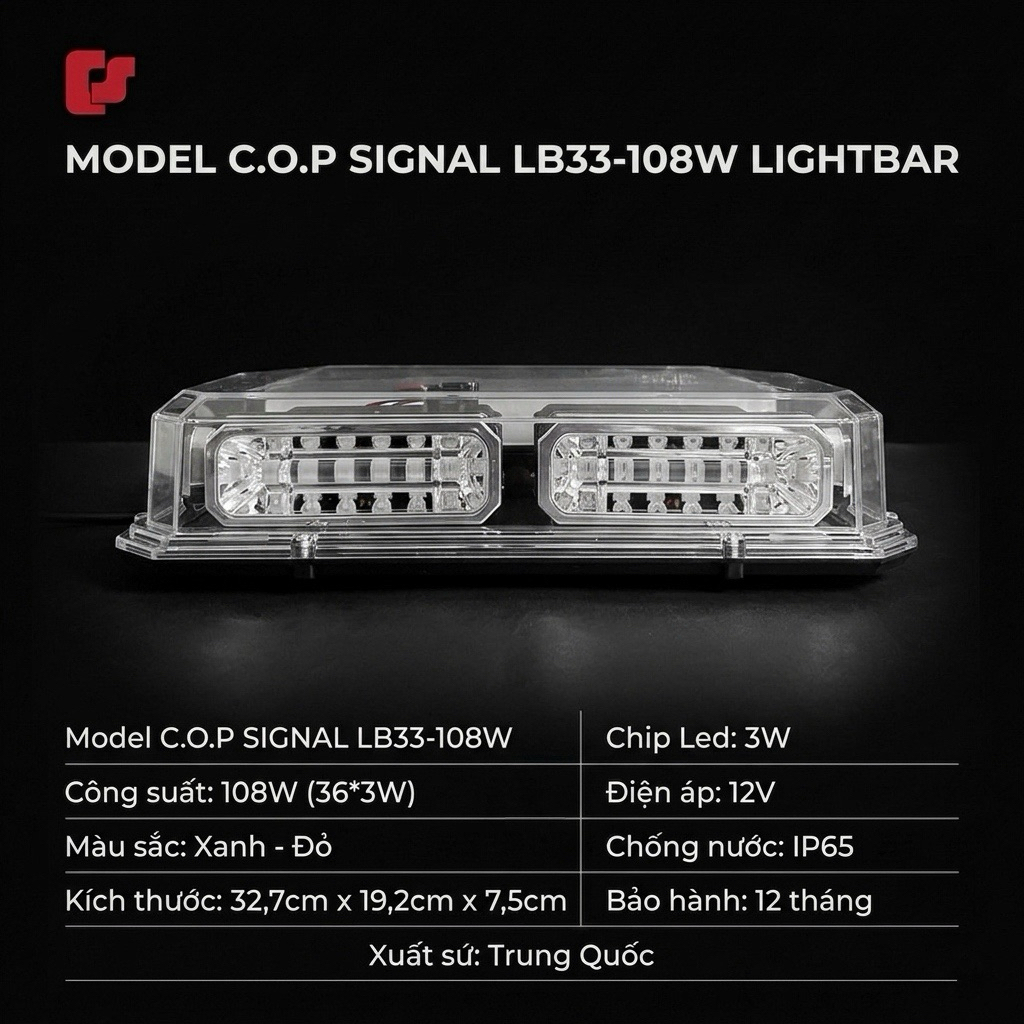 Đèn ưu tiên gắn nóc xe mẫu CS LB33-108W | Shopee Việt Nam
