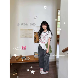 Set bộ cotton Gill áo cún + quần kẻ QCCC