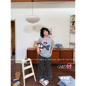 Set bộ cotton Gill áo Mickey + quần chấm bi QCCC