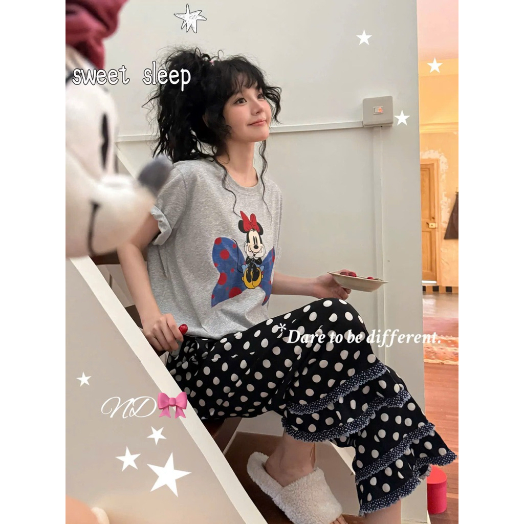 Set bộ cotton Gill áo Mickey + quần chấm bi QCCC