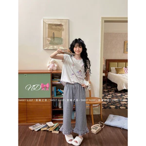 Set bộ cotton Gill áo sticker + quần kẻ QCCC