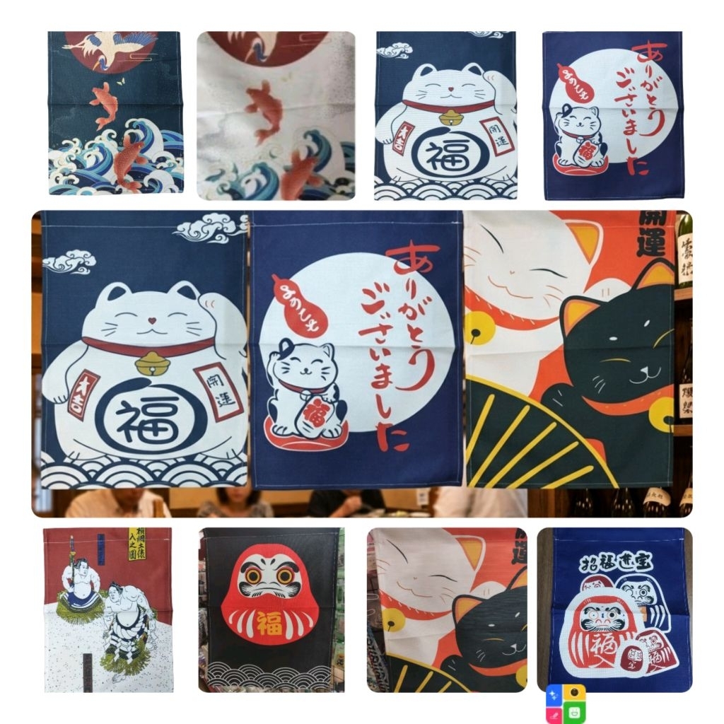 [ 1 mảnh 38x52cm] Màn rèm noren Nhật 1 mảnh 38x52cm (chưa kèm thanh)