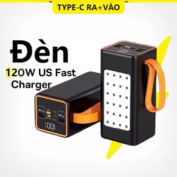 (Tặng Cáp Sạc Nhanh)sạc dự phòng pin 150000mAh 90000mAh sạc nhanh pin 120W dung lượng lớn có sẵn nhiều dây sạc