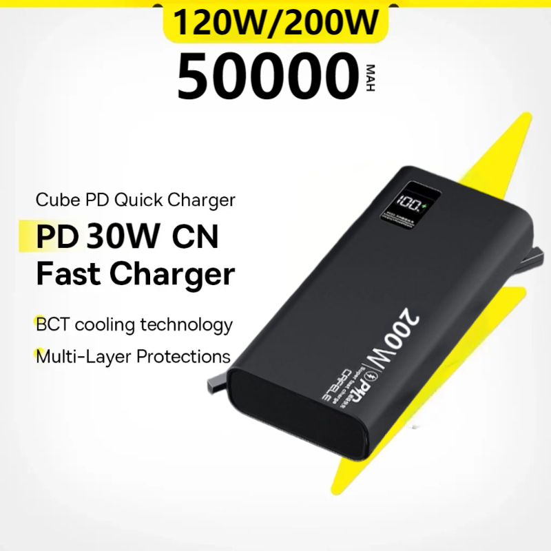 Pin Sạc Dự Phòng 120W Vention 50000mAh,Có Sẵn Dây Cáp Type C Và Light, Hỗ Trợ Nhiều Thiết Bị, Màn Hình Hiển Thị LED