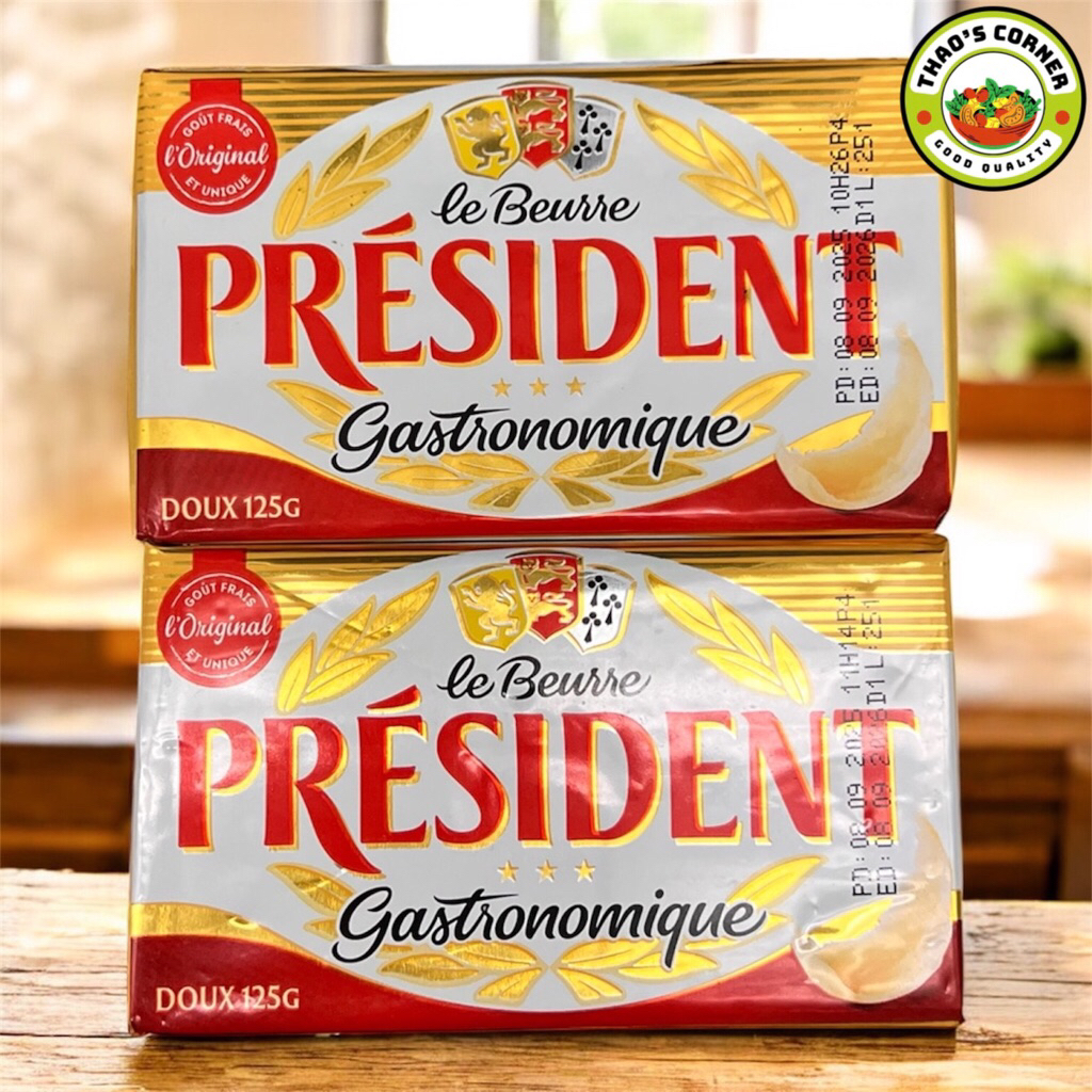 [Giao miền Nam - Date T11] Bơ lạt Pháp Président 125g – ăn bánh mì béo mịn – butter làm bánh cao cấp chuẩn nhà hàng