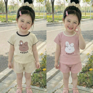 Set Cộc Tay Bé Gái Vải Thun Chấm Bi, Chất Thun Lạnh Co Giãn Mềm Mịn, Thoáng Mát Thấm Hút Mồ Hôi Từ 8-23kg - MH22