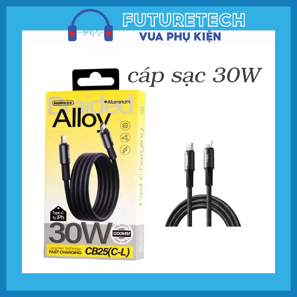 Cáp Sạc Nhanh Remax CB25 chính hãng truyền dữ liệu an toàn chống đứt chống dối - BH 6 tháng
