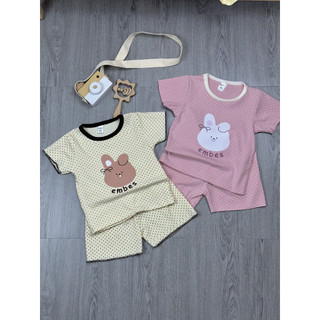 Set Cộc Tay Bé Gái Vải Thun Chấm Bi, Chất Thun Lạnh Co Giãn Mềm Mịn, Thoáng Mát Thấm Hút Mồ Hôi Từ 8-23kg - MH22