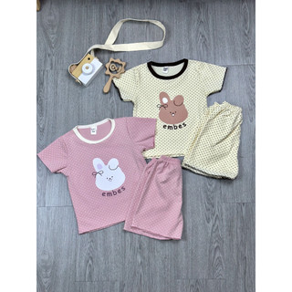Set Cộc Tay Bé Gái Vải Thun Chấm Bi, Chất Thun Lạnh Co Giãn Mềm Mịn, Thoáng Mát Thấm Hút Mồ Hôi Từ 8-23kg - MH22