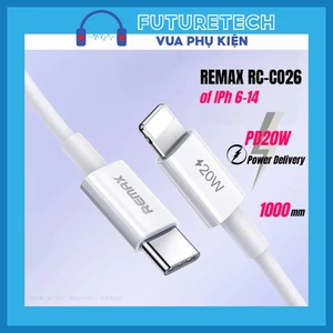 Remax C026 - Dây cáp sạc nhanh 20w chính hãng an toàn không nóng máy chống rối BH 6 tháng