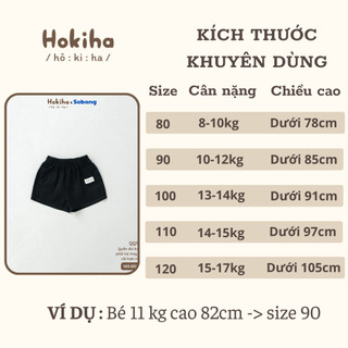 Combo 2 quần đùi kaki cho bé trai, bé gái Hokiha vải kaki mềm mại, thoáng mát size 8-17kg QQ102-QQ42