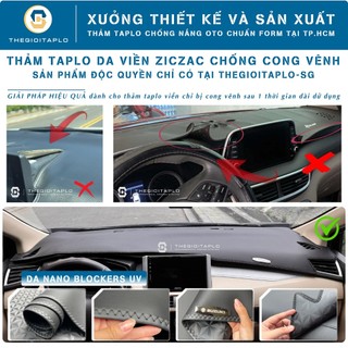 [Ford Transit 2015-2026] Thảm taplo oto da Nano Blockers UV, 3D Flare, Nhung lông tuyết viền Ziczac chống cong vênh