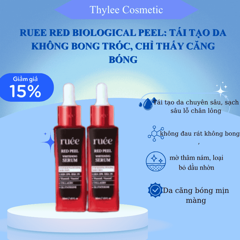 Peel Da Sinh Học Ruée - Loại bỏ tế bào chết sâu, giảm mụn,căng bóng cấp ấm trắng sáng 30ml