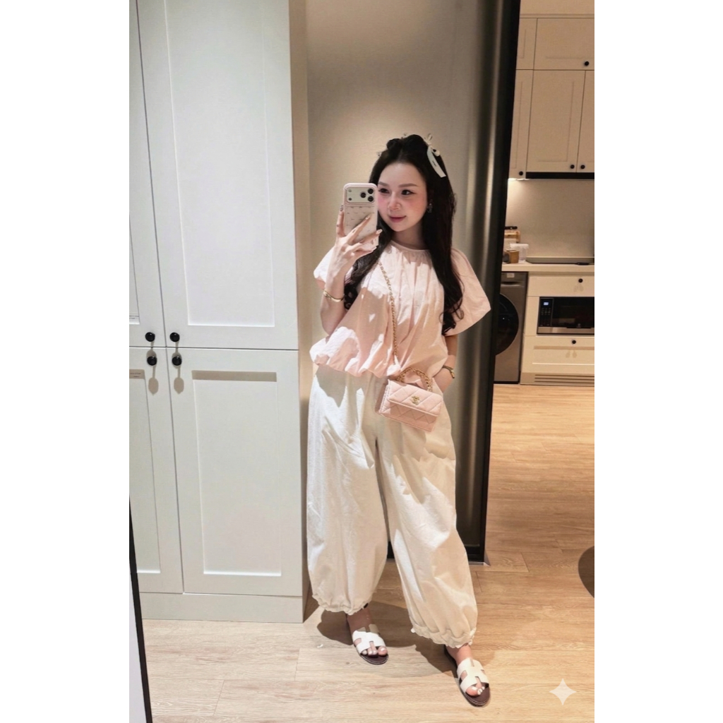 Áo babydoll thô chấm bi nhiều màu dáng ngắn đáng yêu LALA A122