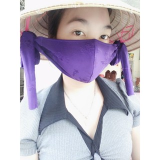 Khẩu trang quai nón lá hàng 2 lớp chất thun mát