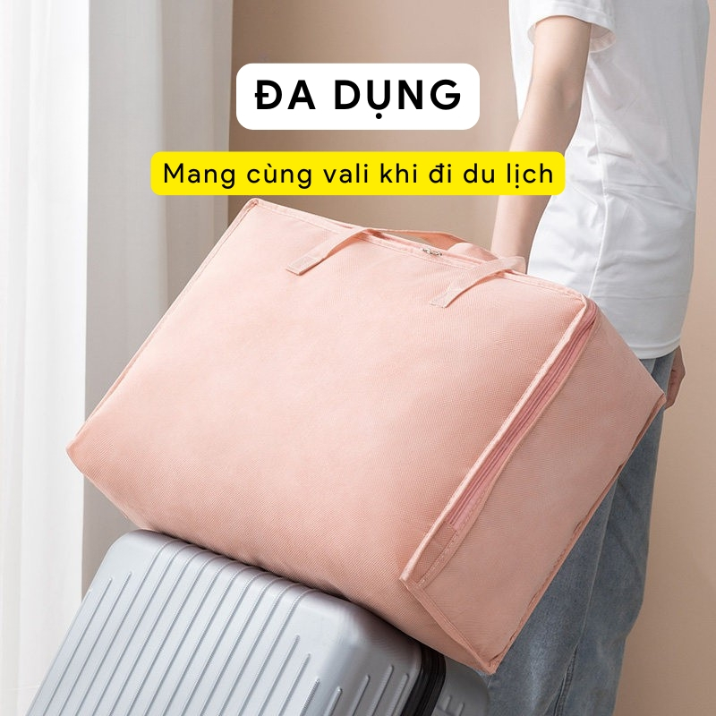 Túi Vải Đựng Đồ Du Lịch Chống Bụi Chống Ẩm Mốc Tốt, Túi Đựng Quần Áo, Chăn Màn Chất Vải Dày Dặn
