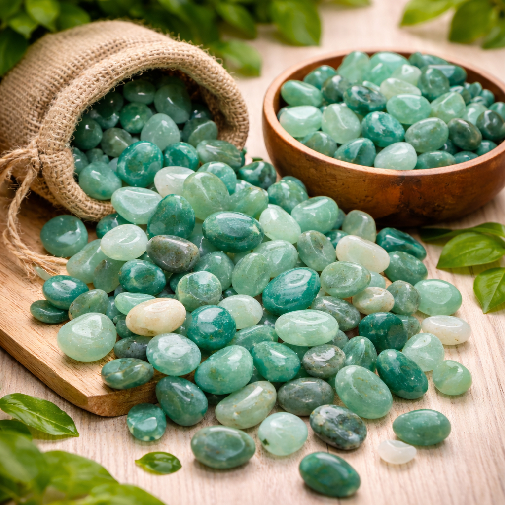 Đá Thạch Anh Xanh Lục tự nhiên (Aventurine) - Thu hút vận may, tự tin giao tiếp và thư giản, làm dịu