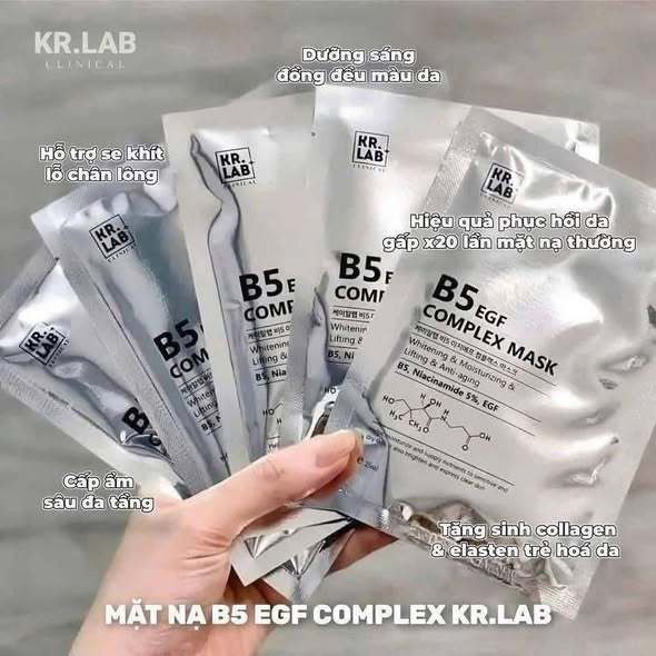 Combo 10 Miếng Mặt Nạ Phục Hồi Krlab B5 EGF Complex Exosome, Cấp Ẩm Và Chống Lão Hóa Da 25ml/Miếng -ThyLeeCosmetics