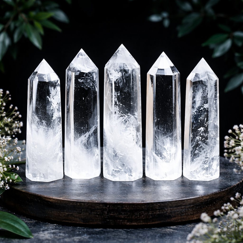 Trụ Thạch Anh nhiều màu - Hỗ trợ Reiki, Đá thanh tẩy Tarot, Đá năng lượng tăng tập trung thiền định