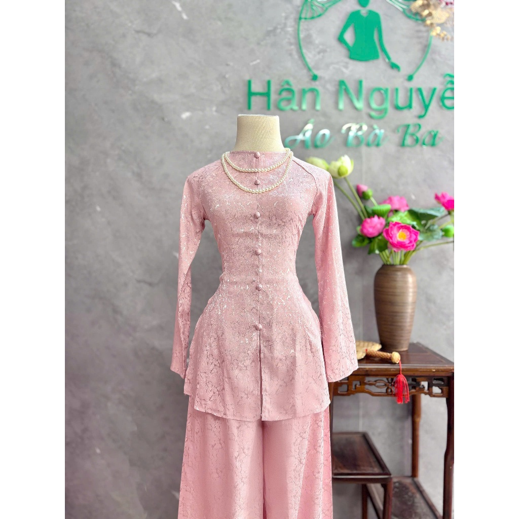 B.A151 - Bộ Áo Bà Ba Gấm Tơ Dệt Hoa BaBi ( Nguyên Bộ Cùng Chất Vải Gấm Tơ Dệt )