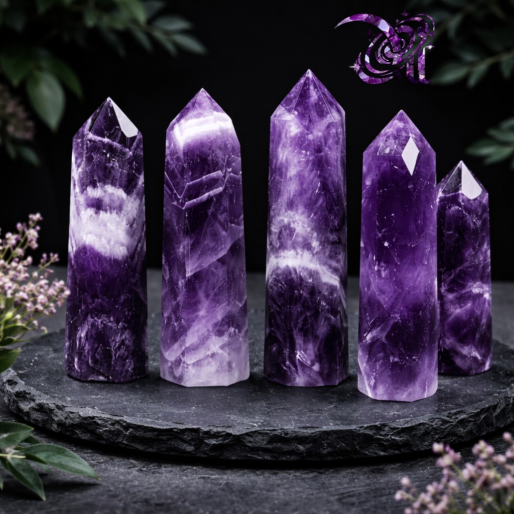 Trụ Thạch Anh nhiều màu - Hỗ trợ Reiki, Đá thanh tẩy Tarot, Đá năng lượng tăng tập trung thiền định