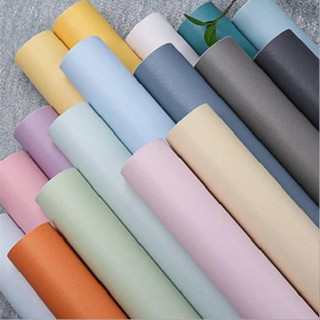 5m Giấy dán tường màu trơn pastel Minh Châu - 5m decal dán tường màu trơn có keo sẵn