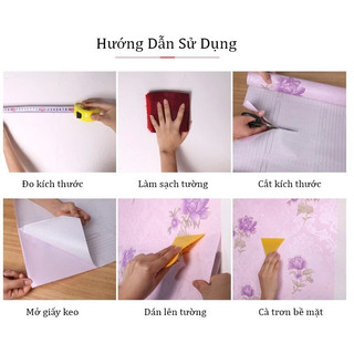 5m Giấy dán tường màu trơn pastel Minh Châu - 5m decal dán tường màu trơn có keo sẵn