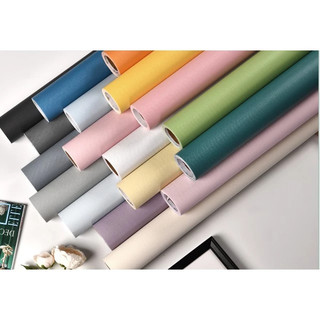 5m Giấy dán tường màu trơn pastel Minh Châu - 5m decal dán tường màu trơn có keo sẵn