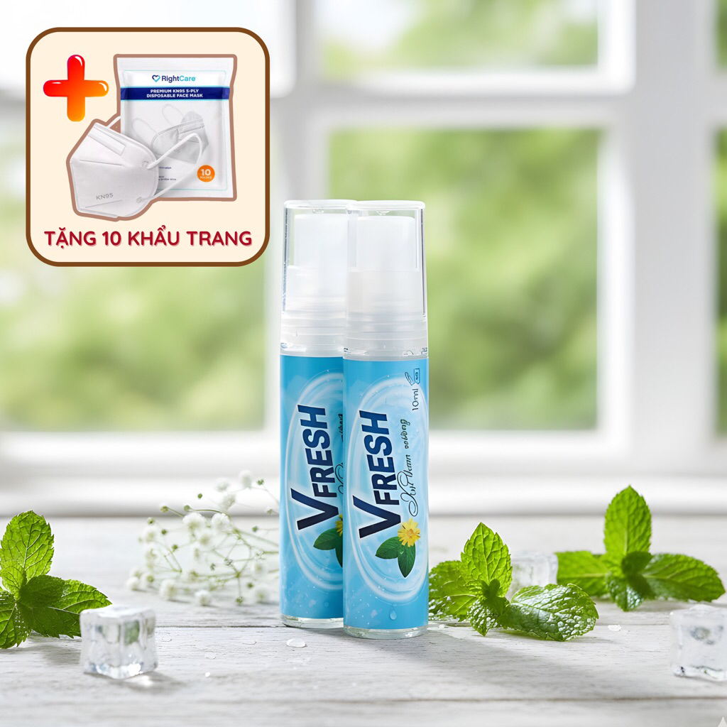 Xịt Thơm Miệng Vfresh Hương Bạc Hà 10ml | Hơi Thở Thơm Mát, Tiện Lợi Mang Theo