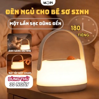 Đèn ngủ để bàn Mopi, đèn ngủ cho bé sơ sinh ánh sáng vàng, phủ sáng toàn phòng, giúp bé nhanh vào giấc
