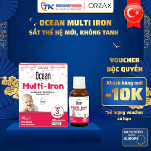 Sắt Cho Bé Ocean Multi Iron Bổ Sung Sắt và Vitamin Cho Bé Không Tanh Không Táo Nhập Khẩu Chính Hãng Lọ 30ml