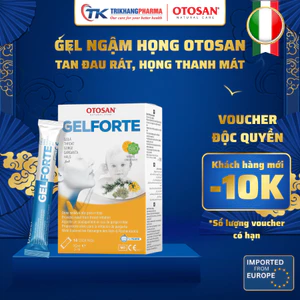 Gel Ngậm Họng Otosan Throat Gel Forte Hỗ Trợ Giảm Ho, Làm Dịu Đau Rát Họng, An Toàn Cho Mẹ Và Bé Hộp 14 Gói