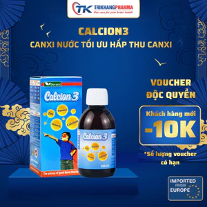 Canxi Cho Bé CALCION3 Bổ Sung Canxi, Magie, Vitamin D3 & K2 Hỗ Trợ Phát Triển Xương, Răng, Nhập Khẩu Chính Hãng