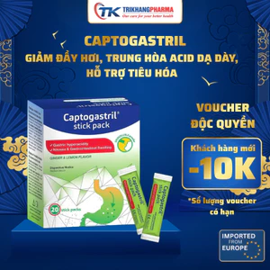 CAPTOGASTRIL Giúp Giảm Đầy Hơi, Trung Hòa Acid Dạ Dày, Hộp 20 Gói x 1,7g