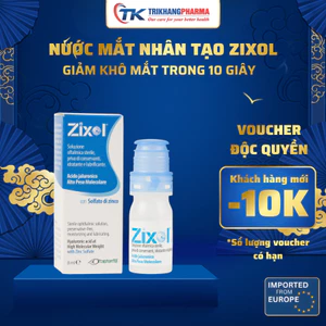 Nước mắt nhân tạo Zixol Dung dịch tra mắt vô trùng, không chất bảo quản, giữ ẩm và bôi trơn