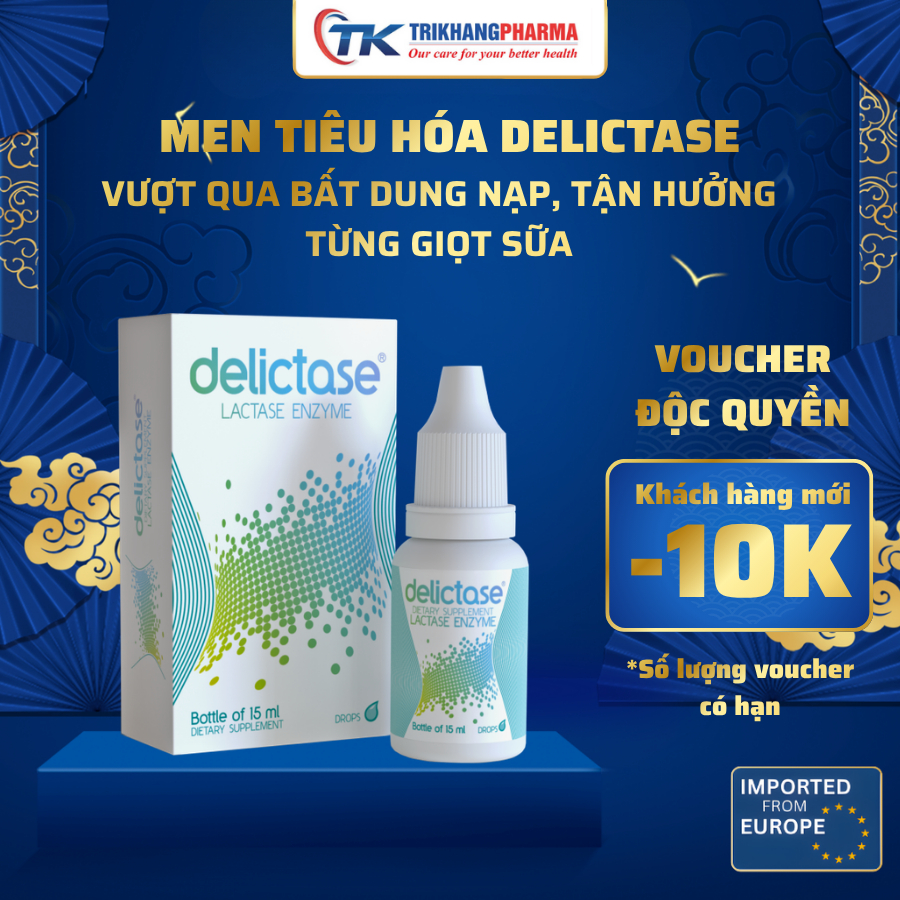 Men Tiêu Hóa Delictase Cho Trẻ Bất Dung Nạp Lactose Đến Từ Châu Âu Lọ 15ml