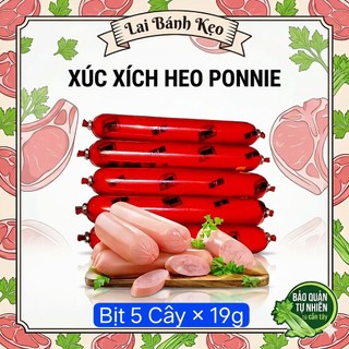 [Combo 1-2-3-5 Bịch] Xút Xích Heo PONNIE, KL: 95g (5 Cây ×19g)