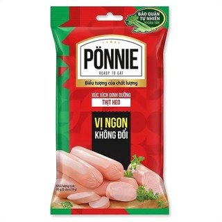 [Combo 1-2-3-5 Bịch] Xút Xích Heo PONNIE, KL: 95g (5 Cây ×19g)