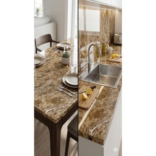Decal dán bếp - Giấy dán tường giả vân đá 3D Minh châu decal