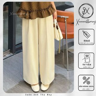 [ Q1 ] Quần ống suông vải gold cạp chun nửa vòng - Xuananhthomay
