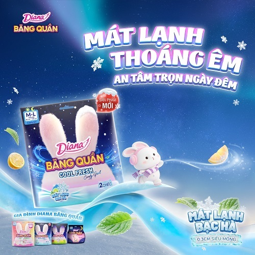 [Combo 6 gói] Băng Quần Diana Comfy Girl Cool Fresh, mát lạnh không hầm bí, size M-L 2 miếng/gói