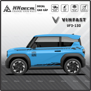 Tem dán xe VF3 - Tem VF3 cao cấp Decal dán xe VF3 MẪU TEM THỂ THAO  ( mẫu VF3 - 130 )