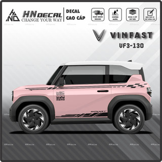 Tem dán xe VF3 - Tem VF3 cao cấp Decal dán xe VF3 MẪU TEM THỂ THAO  ( mẫu VF3 - 130 )