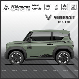 Tem dán xe VF3 - Tem VF3 cao cấp Decal dán xe VF3 MẪU TEM THỂ THAO  ( mẫu VF3 - 130 )