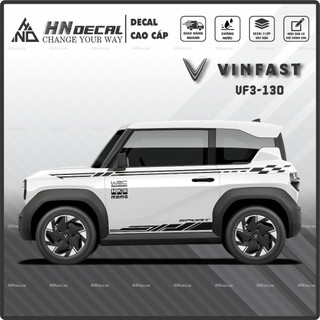 Tem dán xe VF3 - Tem VF3 cao cấp Decal dán xe VF3 MẪU TEM THỂ THAO  ( mẫu VF3 - 130 )