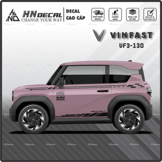 Tem dán xe VF3 - Tem VF3 cao cấp Decal dán xe VF3 MẪU TEM THỂ THAO  ( mẫu VF3 - 130 )