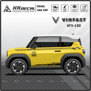 Tem dán xe VF3 - Tem VF3 cao cấp Decal dán xe VF3 MẪU TEM THỂ THAO  ( mẫu VF3 - 130 )