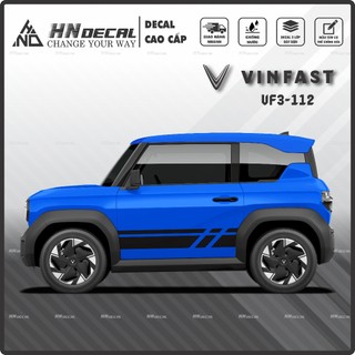 Tem dán xe VF3 - Tem VF3 cao cấp decal dán xe ô tô  ( mẫu VF3 - 112 )