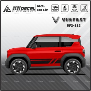 Tem dán xe VF3 - Tem VF3 cao cấp decal dán xe ô tô  ( mẫu VF3 - 112 )